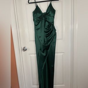 Windsor | Andie Stretch Satin Knot-Front Dress